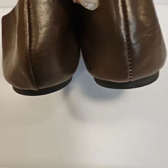 Beverly Hills Polo Club Brown Flats Like New sz 10 - Picture 6 of 8